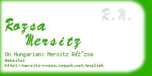 rozsa mersitz business card